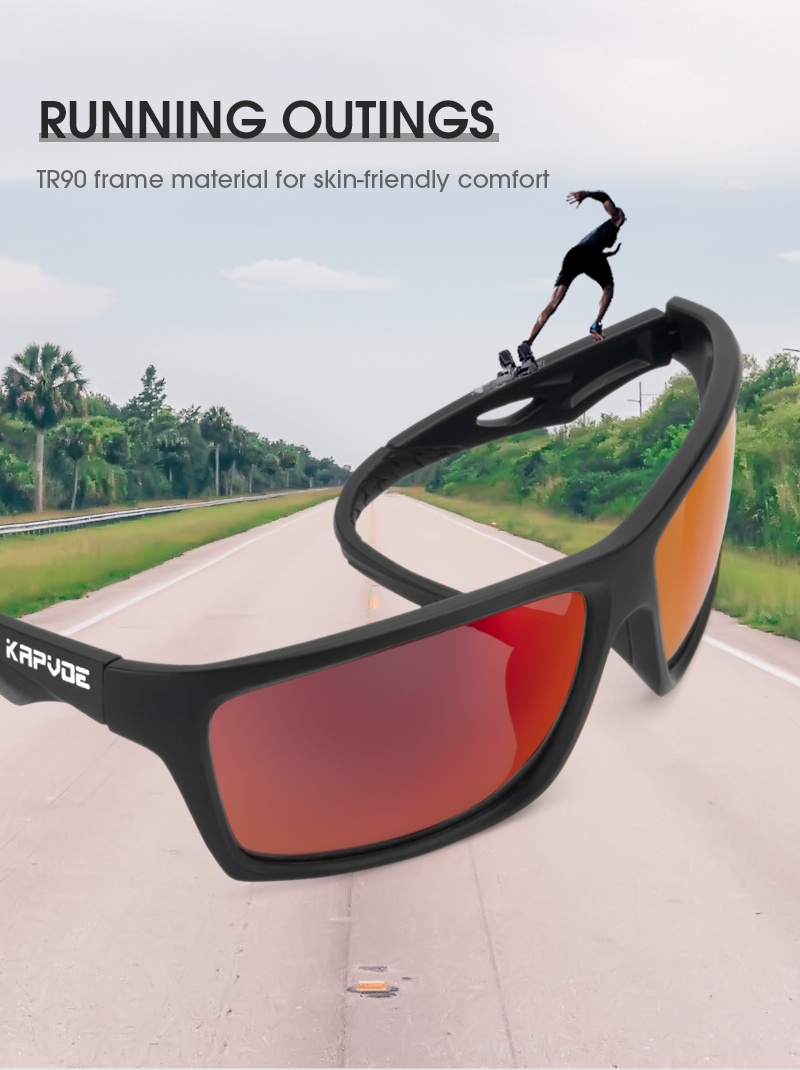 KAPVOE cycling glasses unisex polarized sunglasses UV400 outdoor casual ...