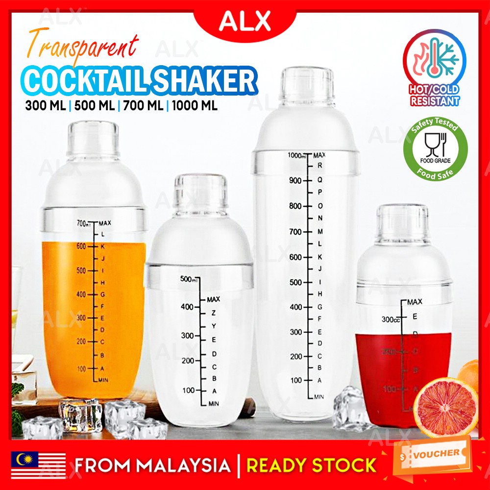 ALX 300ml/500ml/700ml/1000ml Cocktail Shaker Kitchen Set Tools Bar Home ...