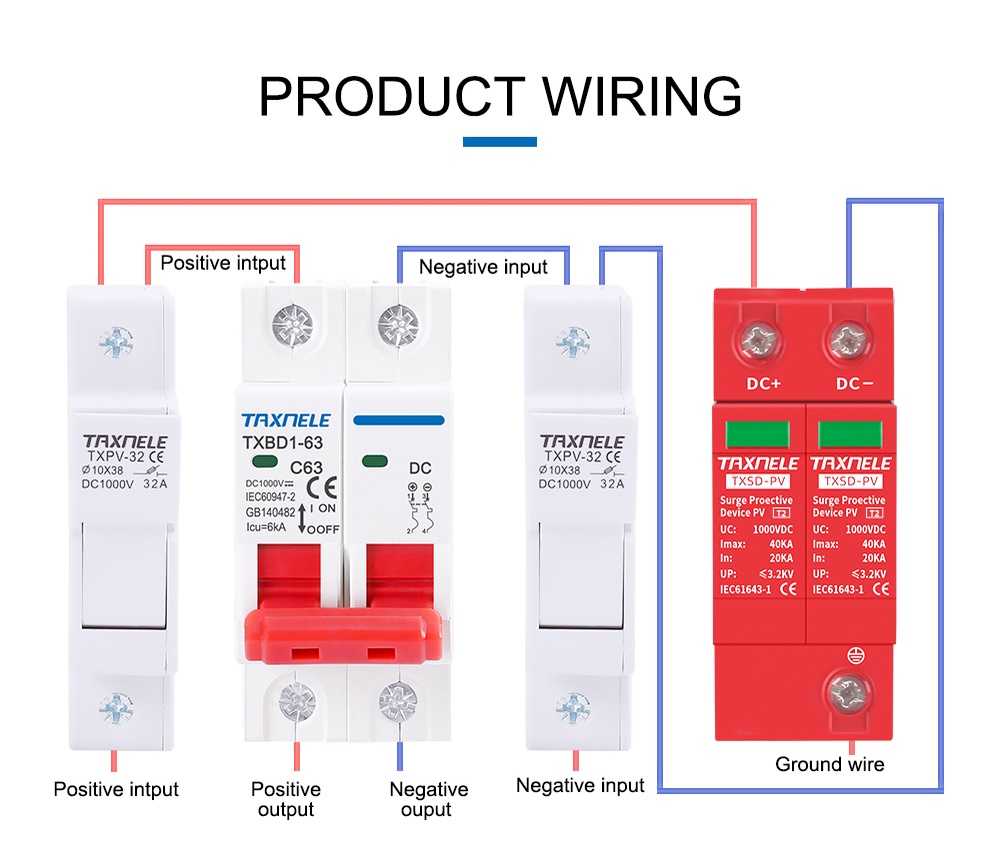DC Surge Protector SPD 40KA 60KA 1000V Voltage Protector Solar PV ...