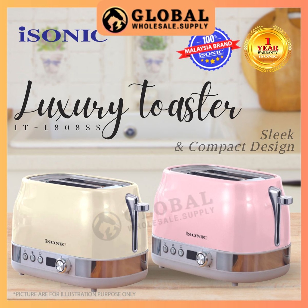 ISONIC LUXURY TOASTER 6 Level 2 Slice Bread Toaster Removeable Crumb