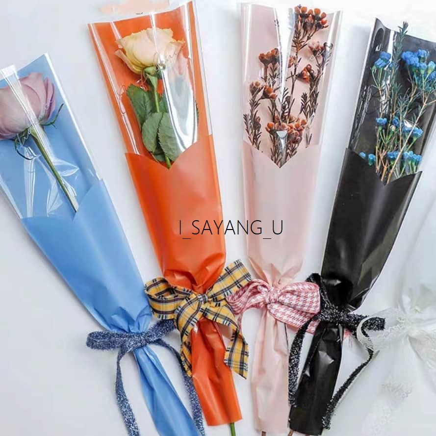 1pack 50pcs Single Flower OPP Bouquet Wrapping Tulip Wrapper 郁金香花束单支包装袋 ...