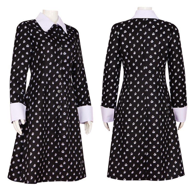 Full Set Wednesday The Addams Family Dress And Wig for Kids and Adults ...