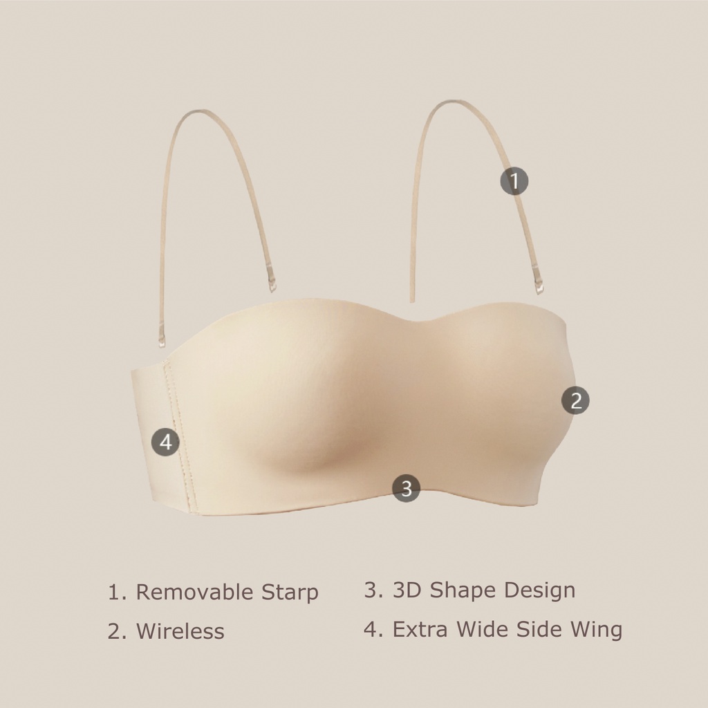 🇲🇾[Non-Slip] Bubblerie Non-Slip Strapless Wireless Seemless Bra