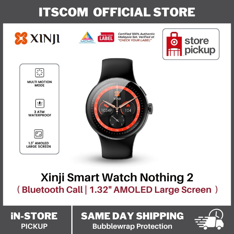 XINJI Nothing 2 Smartwatch, 1.32 AMOLED Large Screen, Bluetooth Call  Function, Sleep Monitoring, 3ATM Waterproof