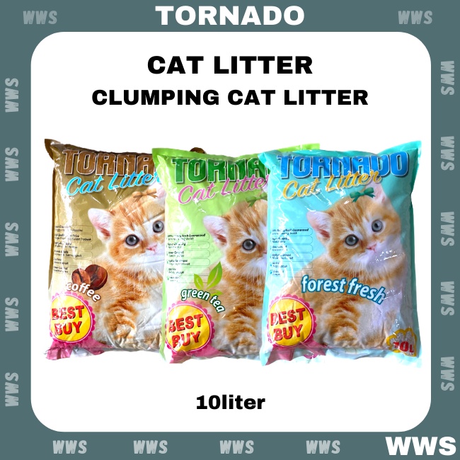 Tornado Cat Litter Clumping Cat Litter Forest fresh / Green Tea / Coffee 10L Shopee Malaysia