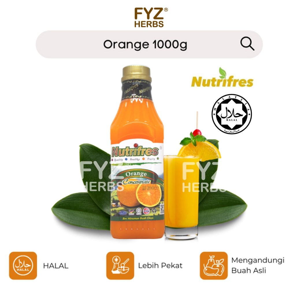 Nutrifres Orange Fruit Juice Concentrate / Cordial (1000g) Shopee