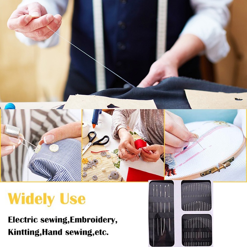 55Pcs Stainless Steel Sewing Needles Embroidery Set Big Eye Hand Sewing ...