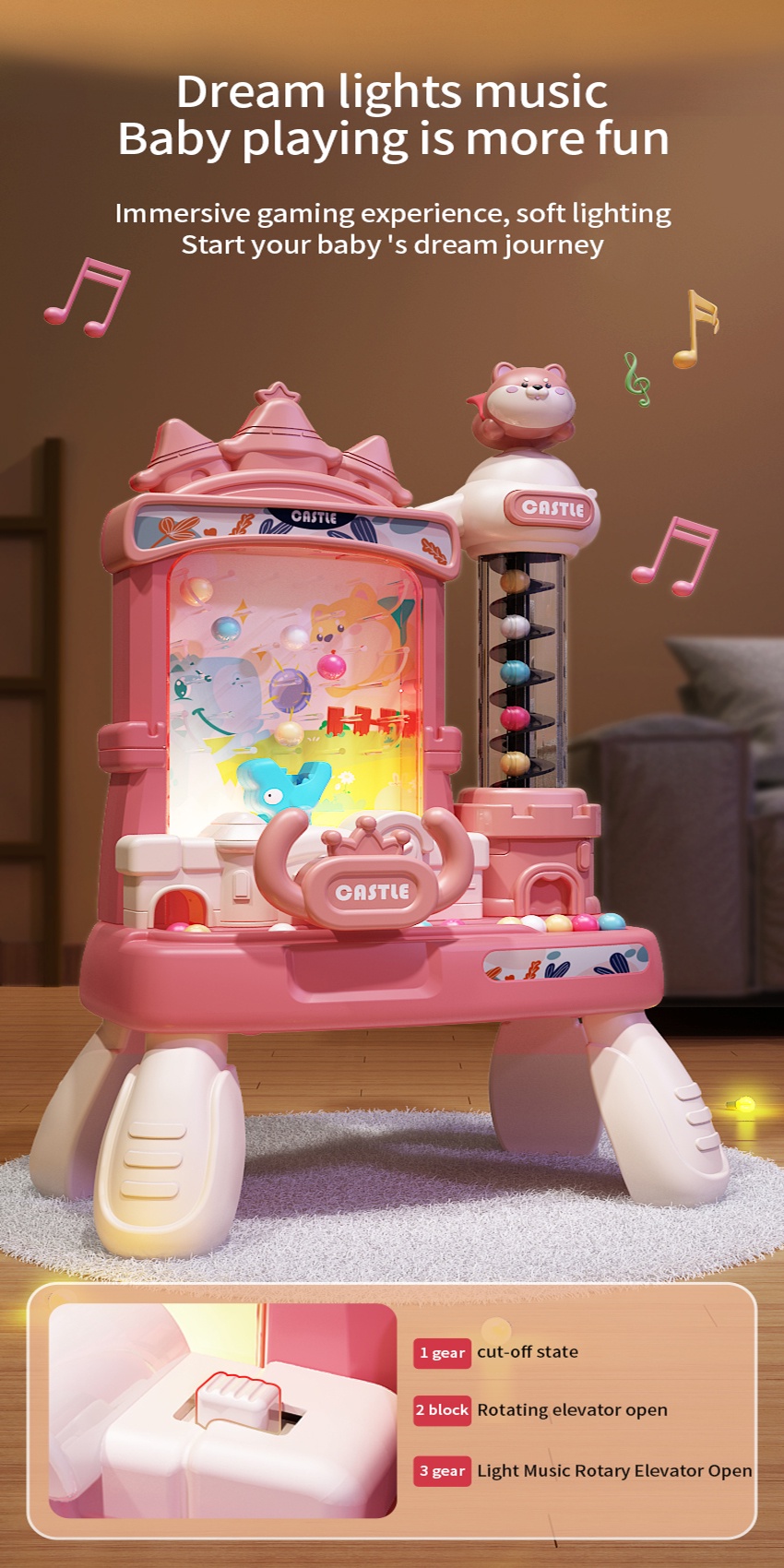[Qilemeng] Pinball Toys Children's Game Console Toys Bean Catching ...