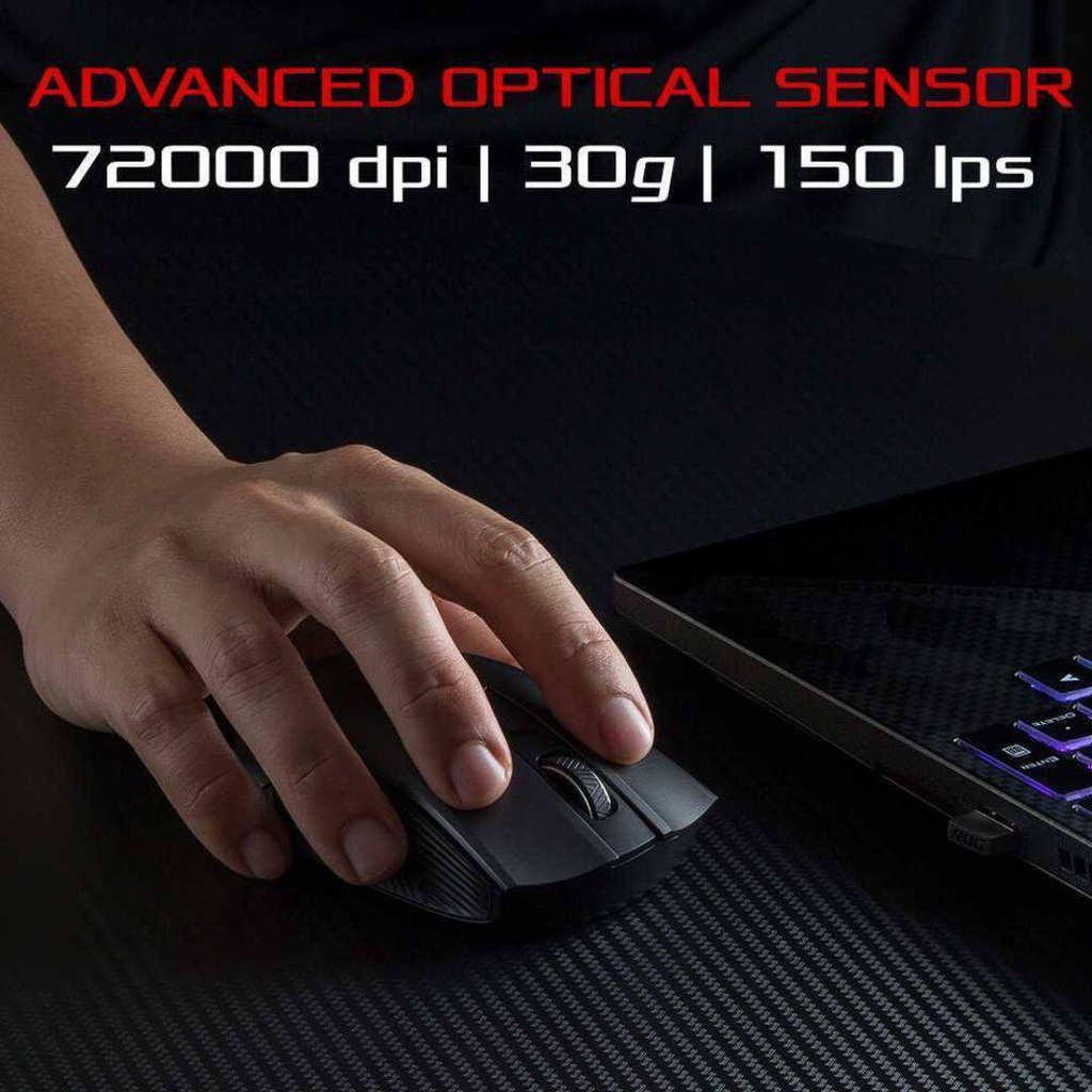 Asus P508 ROG Strix Carry gaming mouse with dual 2.4GHz/Bluetooth ...