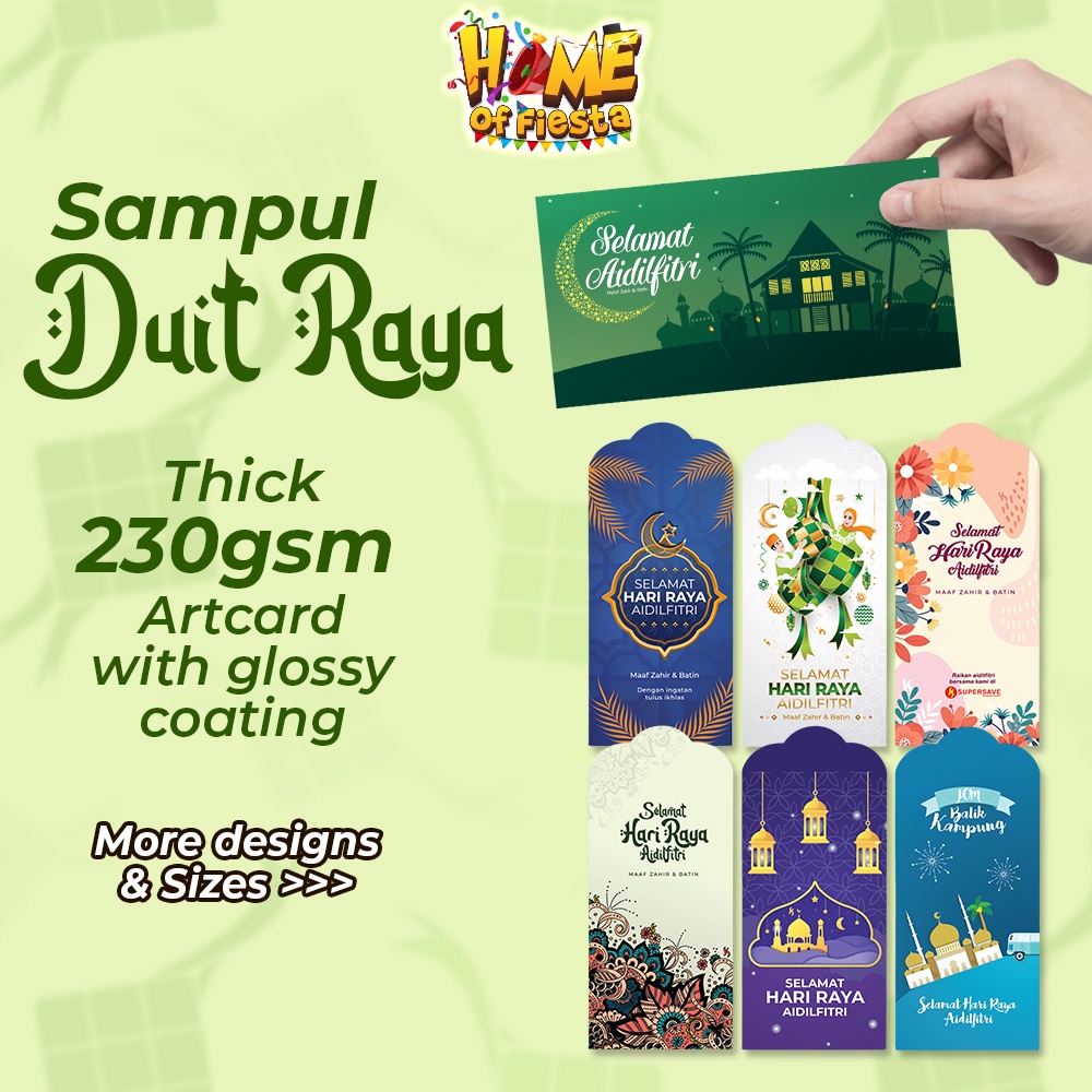 HOFS Premium 6pcs 30pcs Exclusive Sampul Duit Raya 2024 Hari Raya Money Packet Thick Angpau