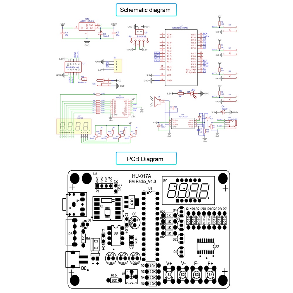 FM Radio DIY Kit RDA5807S FM Radio Receiver 87MHz-108MHz Frequency ...