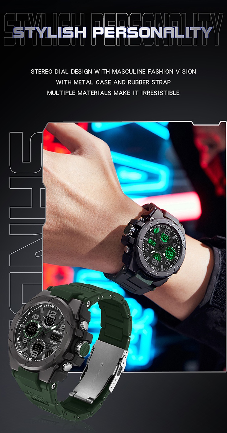SANDA Multi-function Multi-display Sports Waterproof Men's Watch Luxury ...
