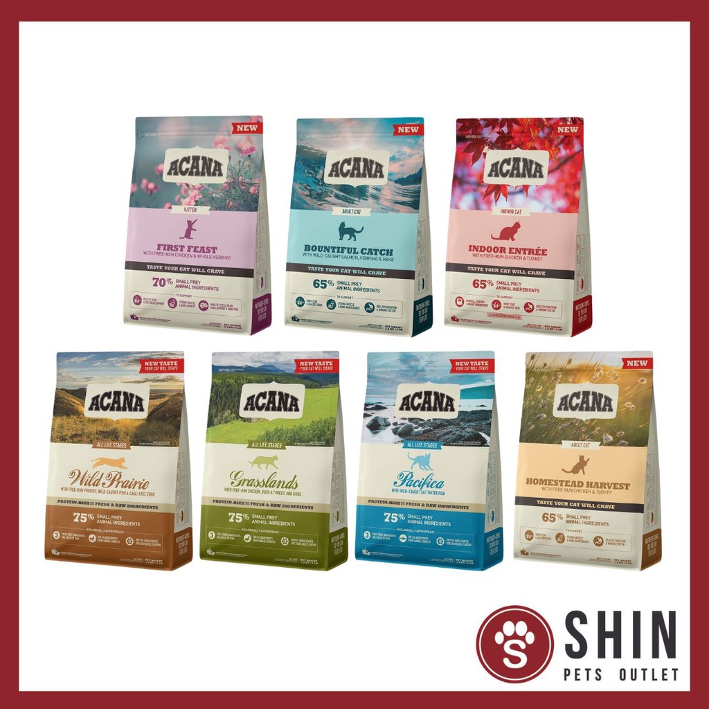 Acana Dry Cat Food 1.8kg-(Grasslands / Indoor / Pacifica / Wild Prairie ...