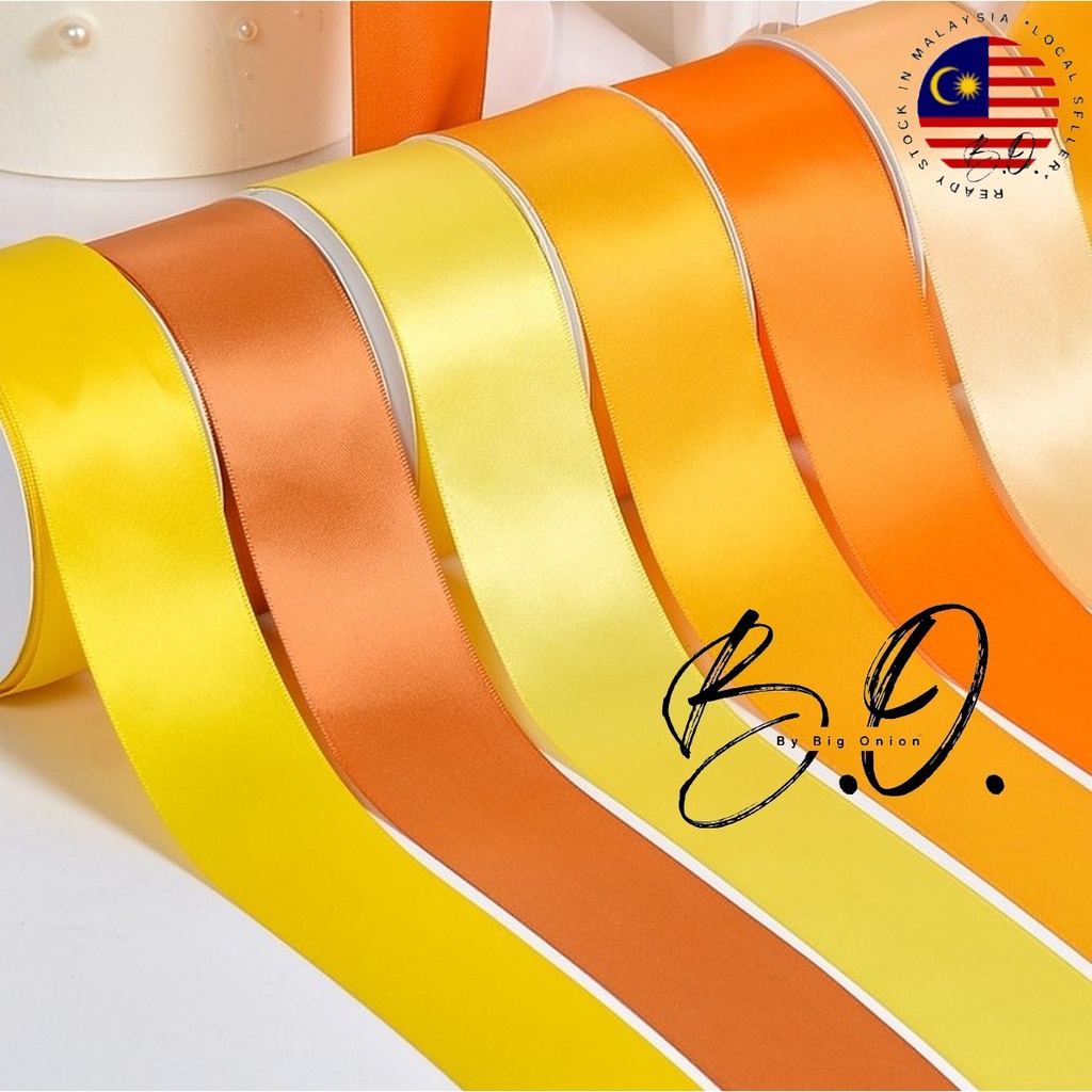 YELLOW KUNING 5 Meter 2.5cm 3.8cm 5cm Premium Quality Double Faced ...