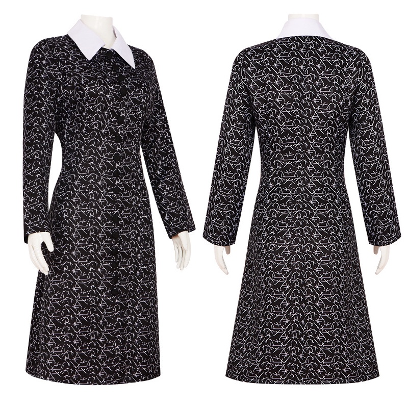 Full Set Wednesday The Addams Family Dress And Wig for Kids and Adults ...