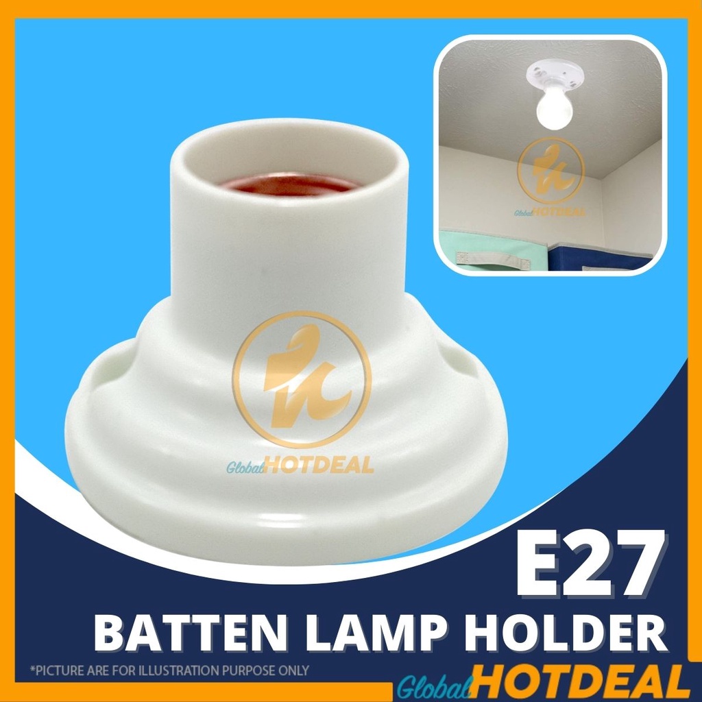 E27 Batten Holder Wall Mount Lamp E27 Lamp Holder Wedge Holder Lampu