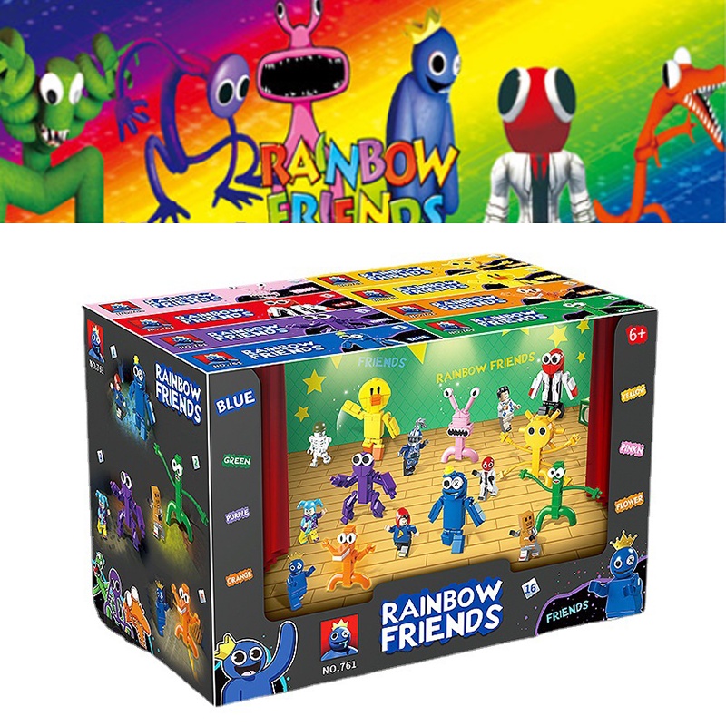 6-8pcs Rainbow Friends Building Blocks Toy Blue Purple Long Hand