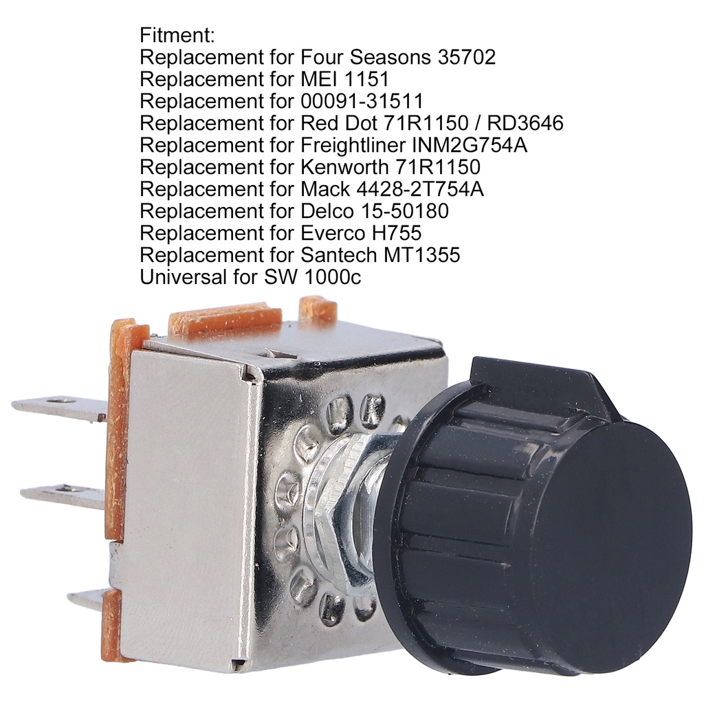 Universal 3-Speed AC Blower Switch With Cover - Replacement For