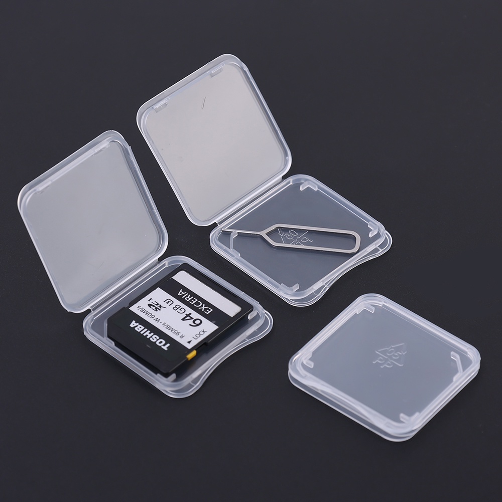 Standard SD SDHC Memory Card Holder Box 10pcs/lot Transparent SD Memory ...