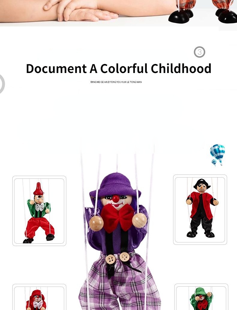Puppets Pull String Puppet Wooden Doll Handmade Puppeteers Doll ...