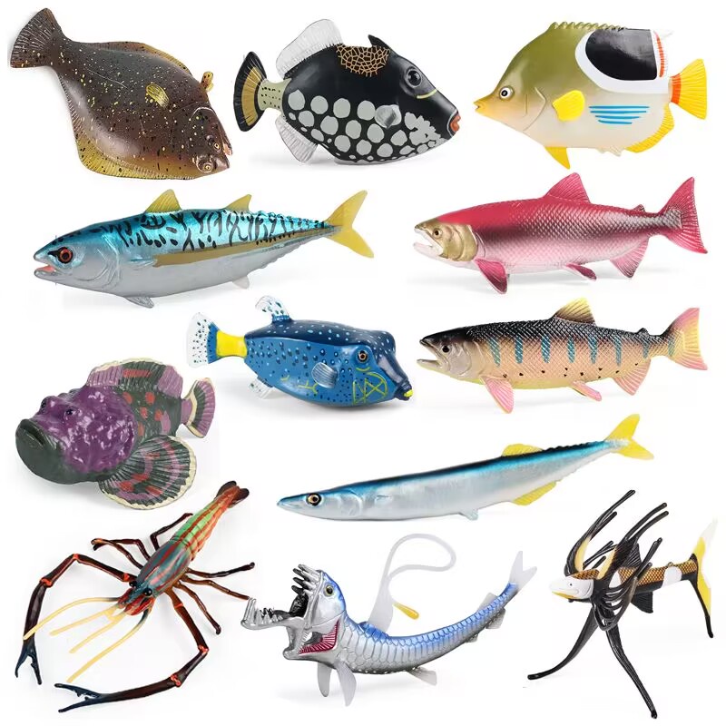 Marine animal fish shrimp crab squid salmon simulation model kids ...