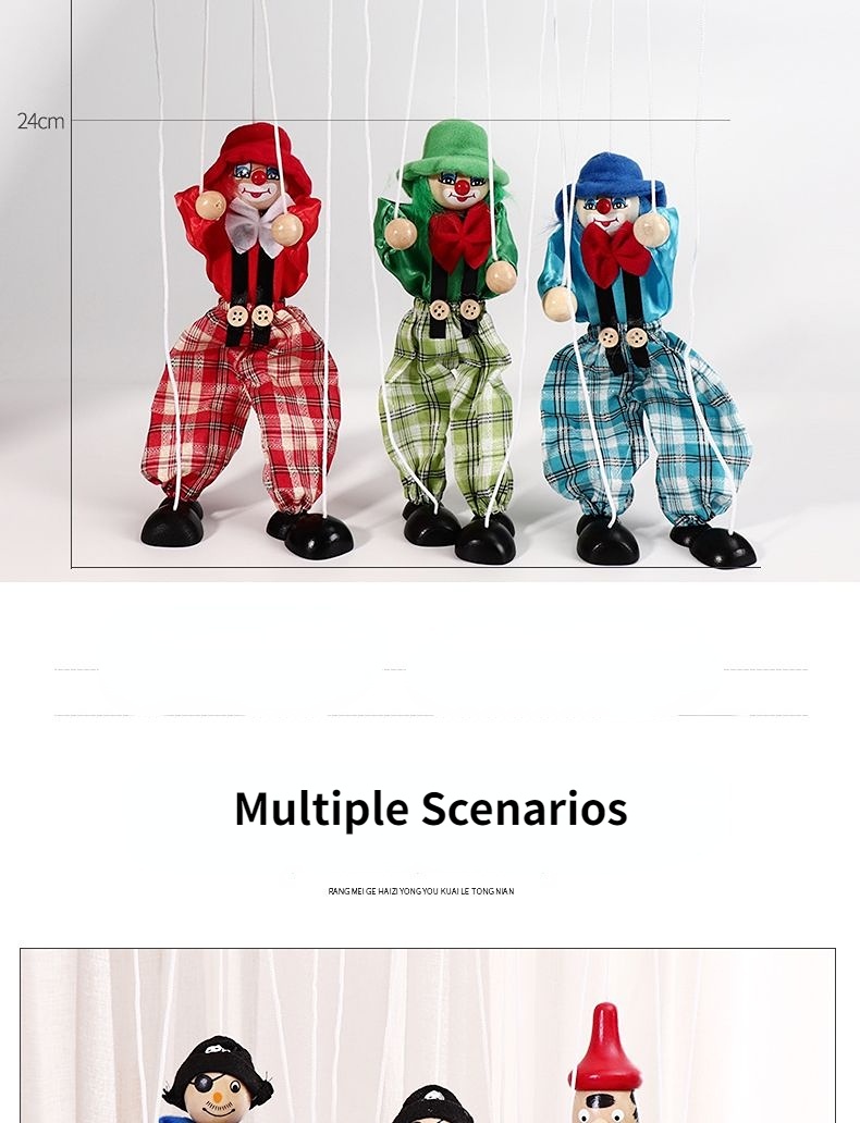 Puppets Pull String Puppet Wooden Doll Handmade Puppeteers Doll ...