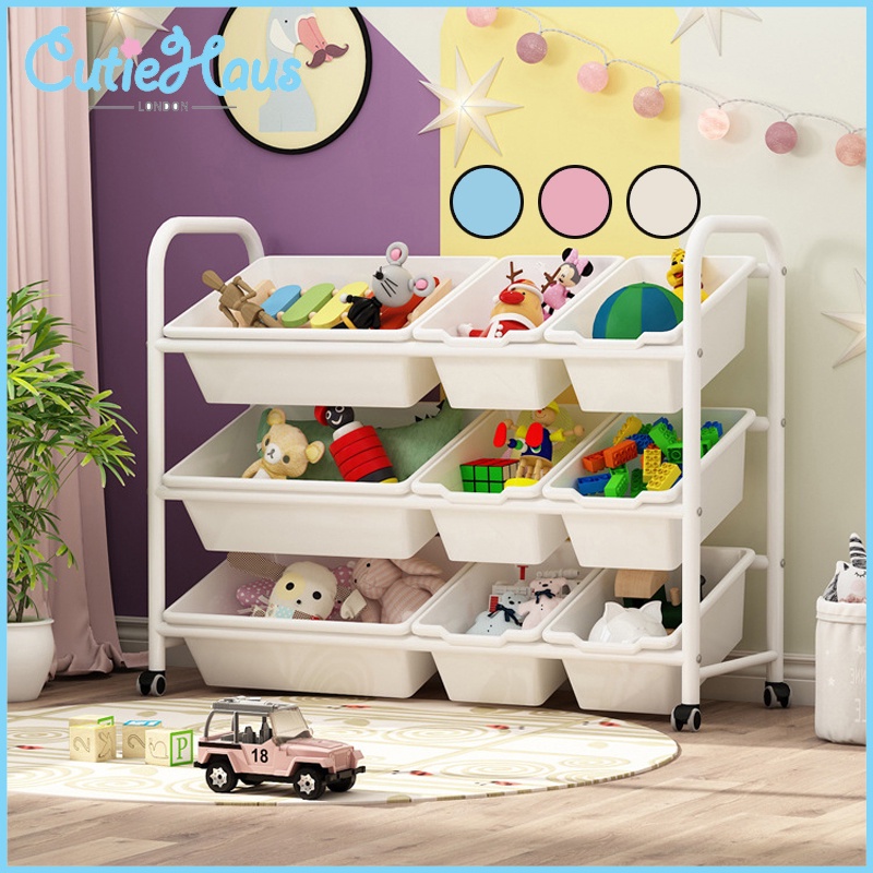 Cutiehaus 9 Basket Children Toy Storage Rack Kindergarten Toys Shelf ...