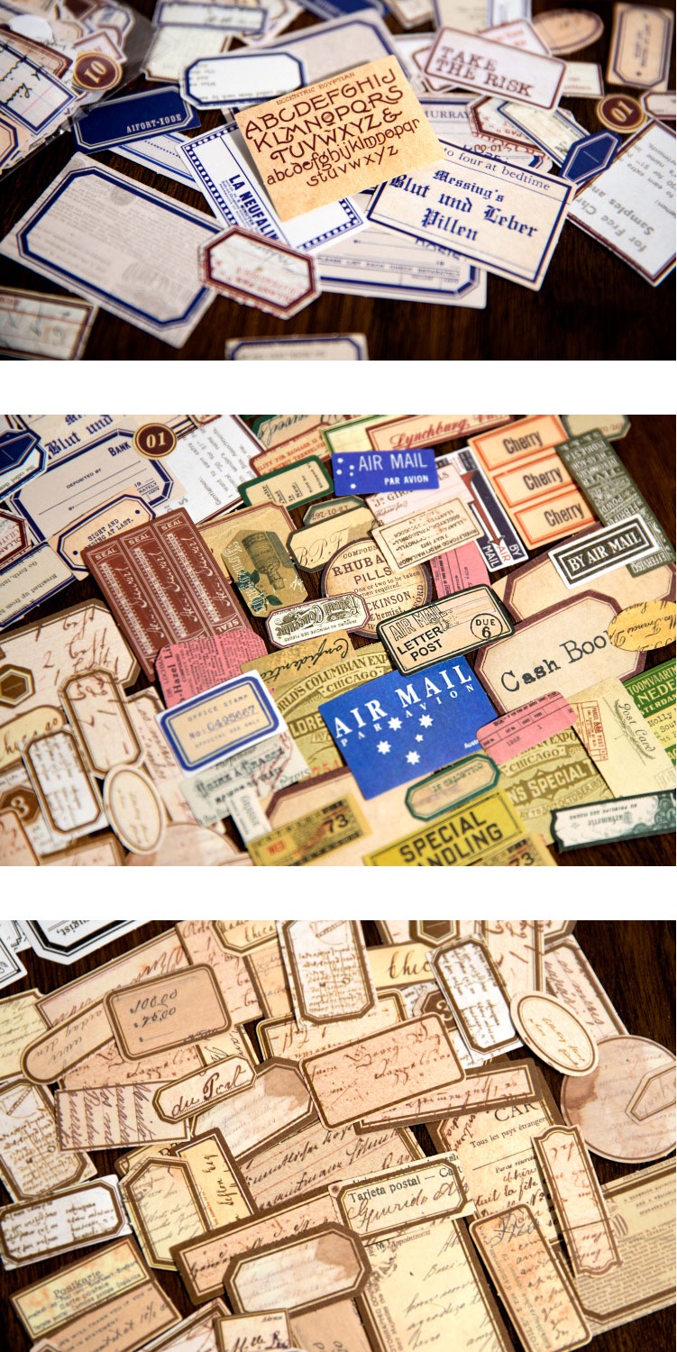 Journamm 1000pcs/pack Vintage Label Stickers Set DIY Scrapbooking ...