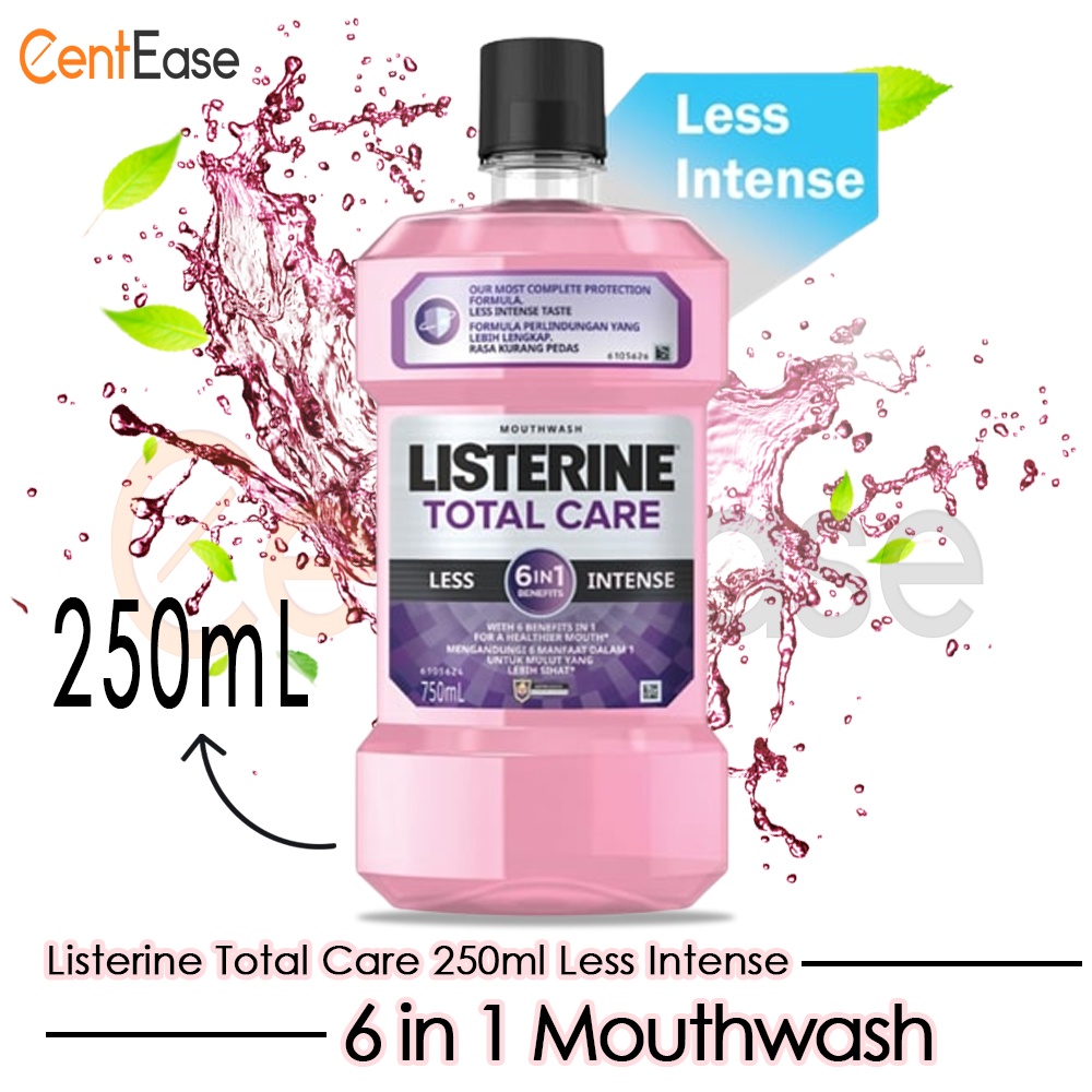 Listerine Total Care 250ml / 750ml Less Intense 6 in 1 Mouthwash ...