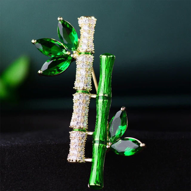 Broche Enamel Olive Corsage Pin - Accessoire Vêtement Bijou Vert Élégant