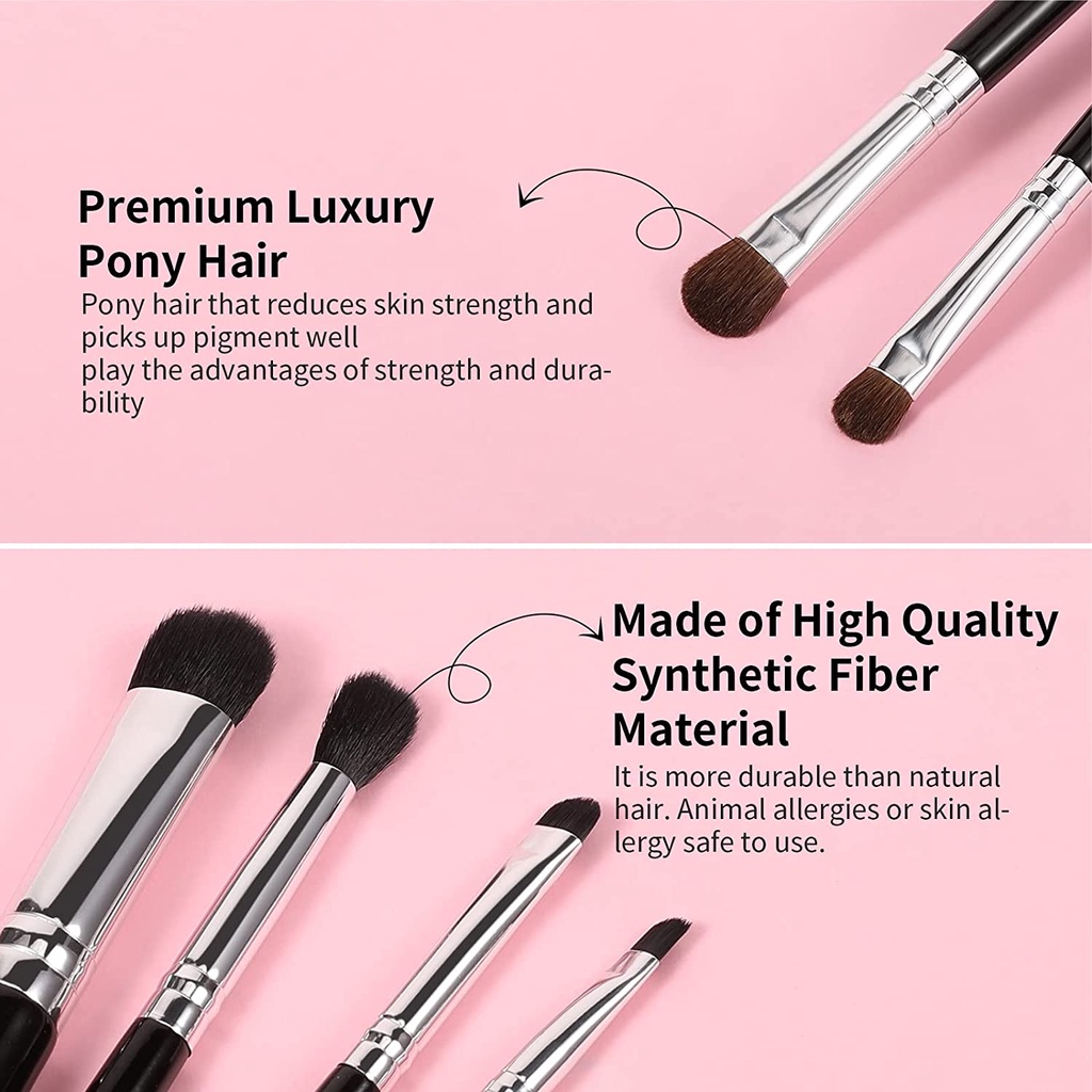 DUcare 6Pcs Eyeshadow Blending Brush Kit for Eyeliner Eyebrow Vegan ...