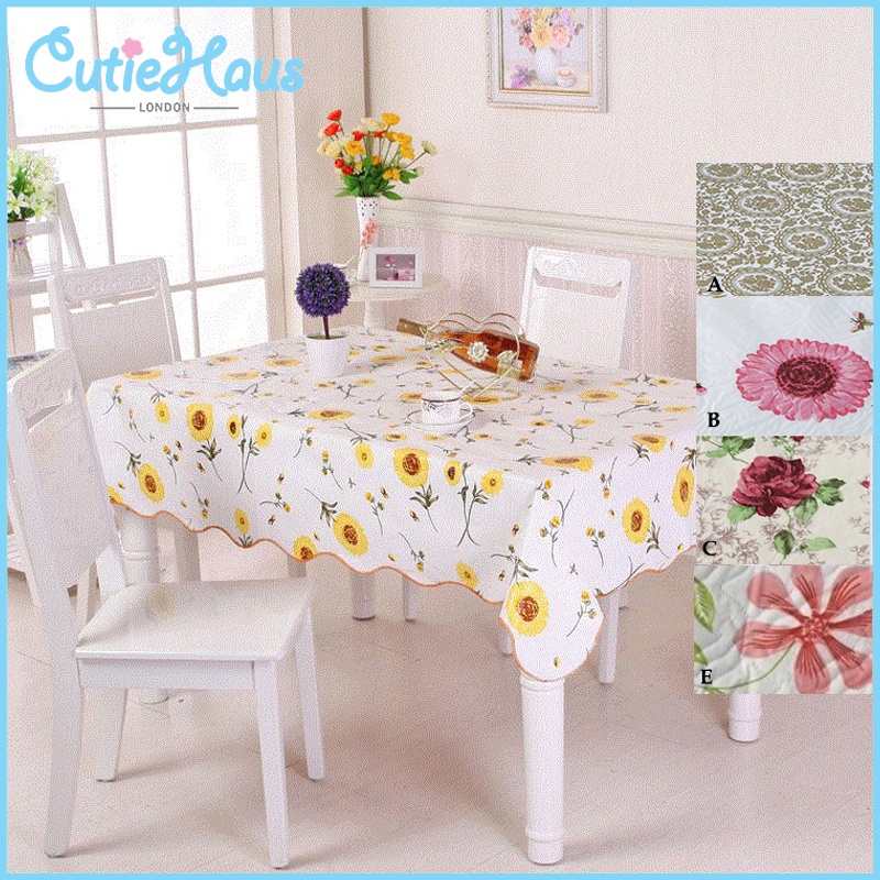 Cutiehaus PVC Rectangle Pastoral Style Waterproof Dining Table Cloths