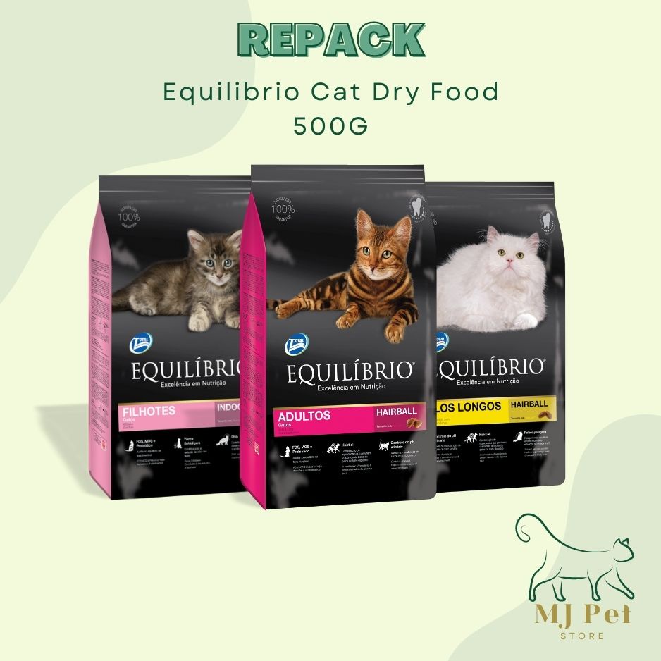 REPACK 500G EQUILIBRIO Cat Dry Food / Kitten / Adult / Persian | Shopee ...