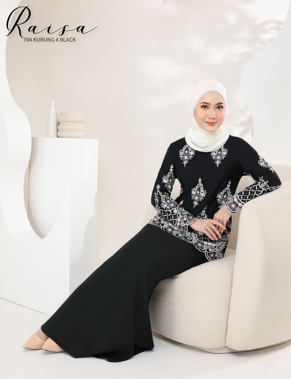 RAISA KURUNG MODERN PLAIN MATERIAL COMO CREPE | Baju Kurung Moden ...