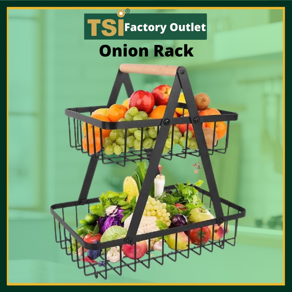 TSI Onion Rack Fruit Basket Rak Bawang Bertingkat Bekas Bawang Bakul ...