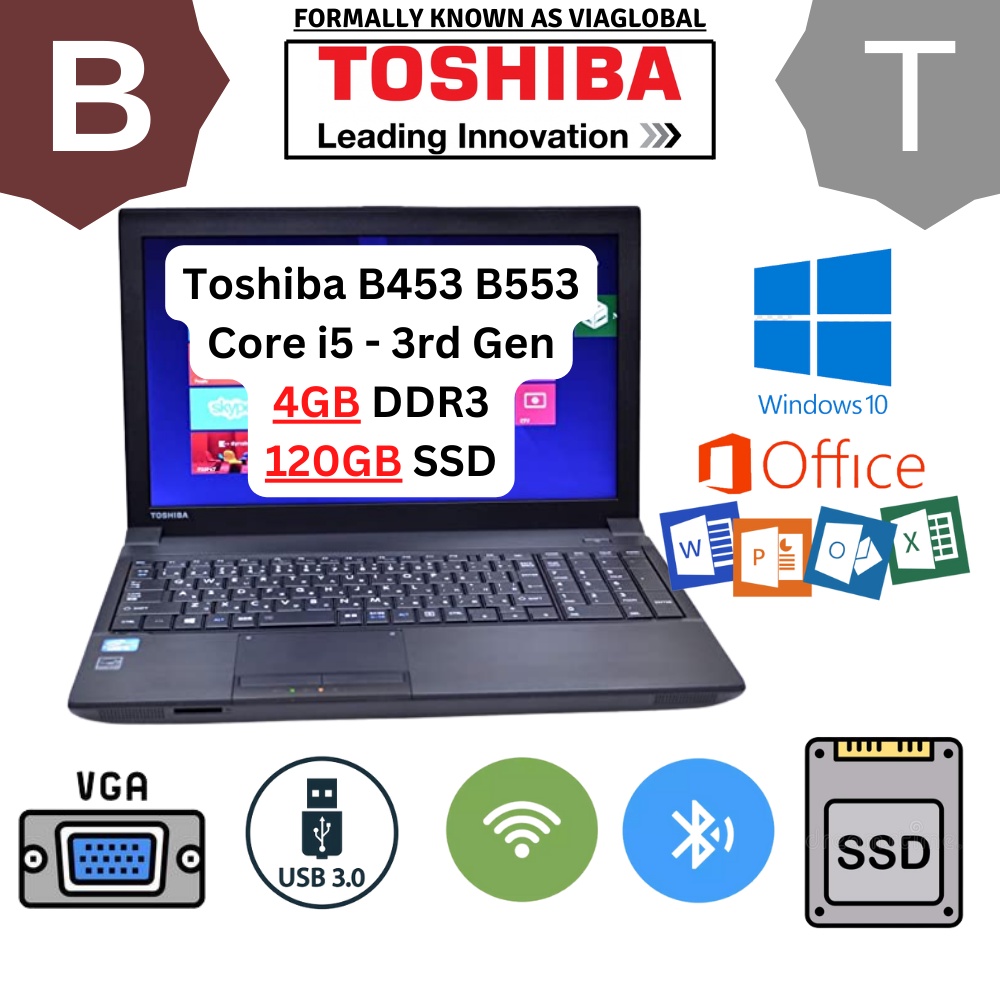 Ready Stock】Student/Office Laptop TOSHIBA B553 CORE i5 3RD GEN