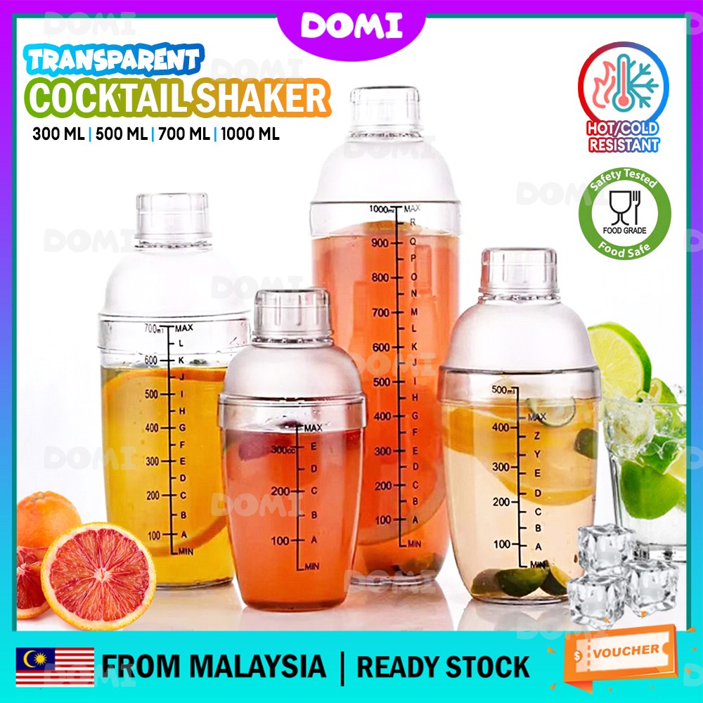 DOMI 300ml/500ml/700ml/1000ml Cocktail Shaker Kitchen Set Tools Bar ...