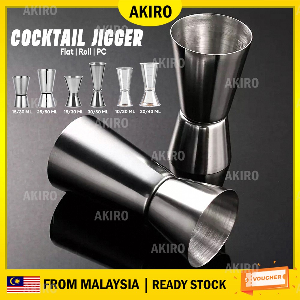 AKIRO Cocktail Jigger Dual Spirit Stainless Steel PC Resin Measure Cup ...
