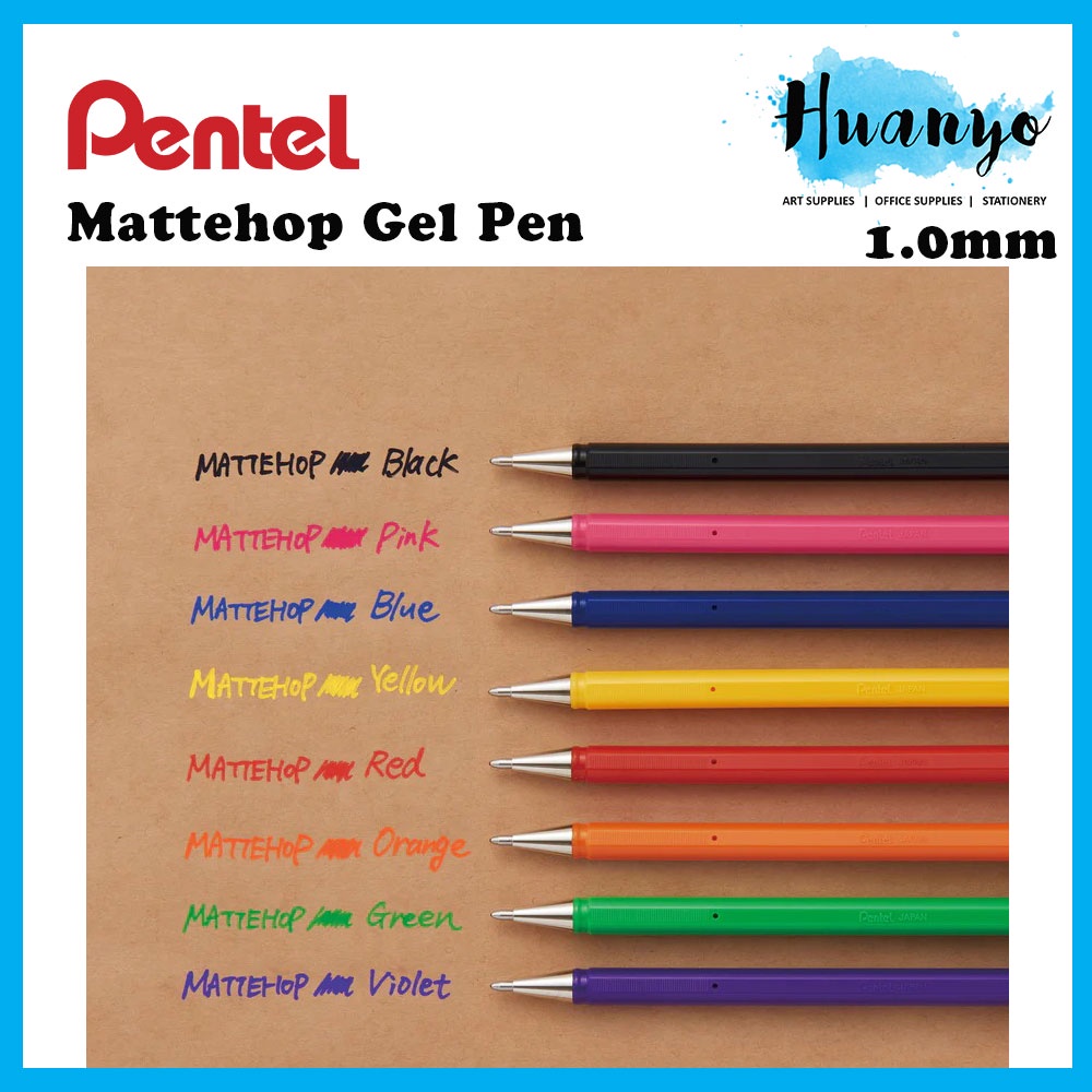 Pentel K110-VCX Mattehop Gel Rollerball Met Zeer Dekkende Inkt In Matte Afwerking, Model Met Dop, 1 Stuk, Blauw