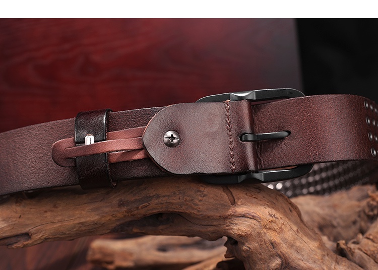 Luxury Metal Rivet Punk Hip-Hop Belt NEW Genuine Leather mens Studded ...