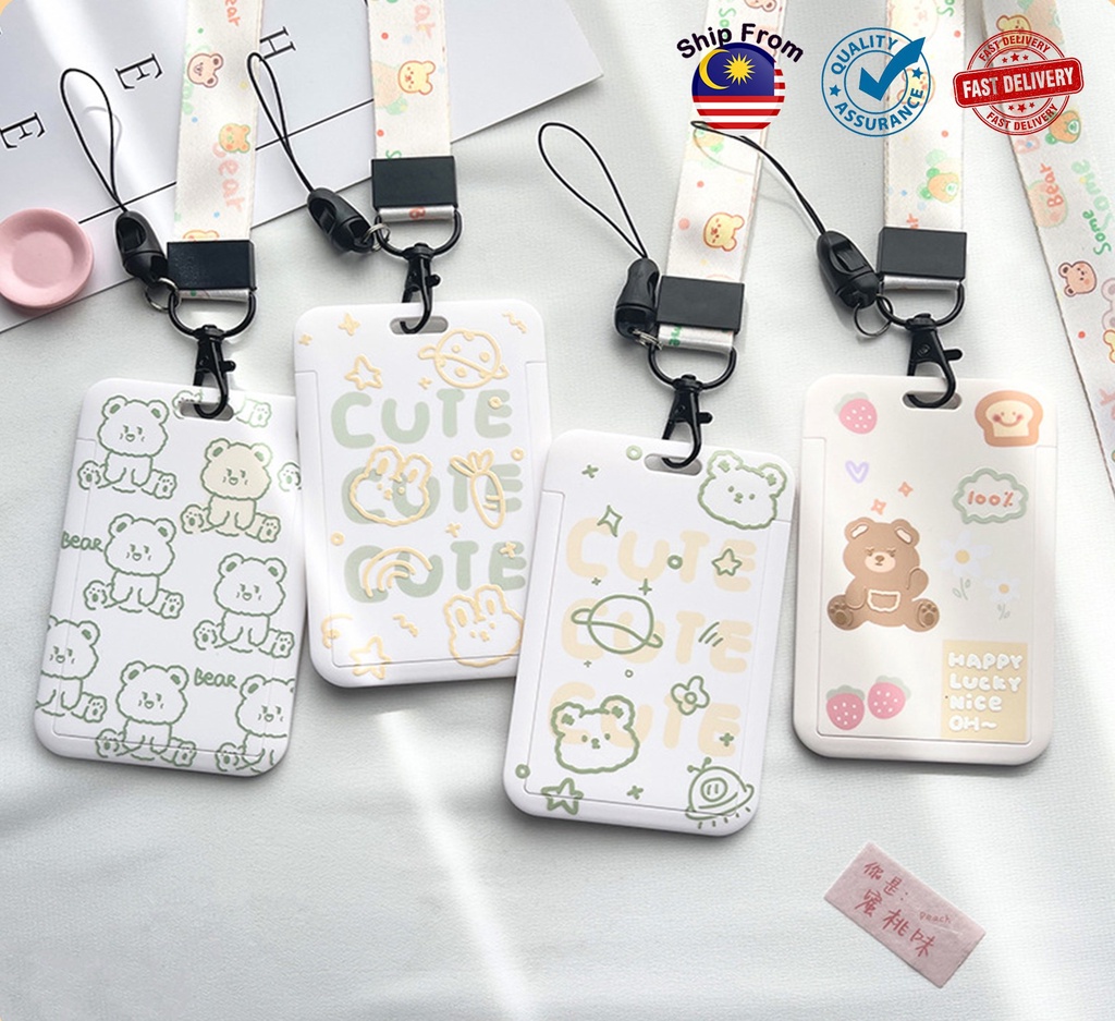 【Include Lanyard】Cute Cartoon Crayon Card Holder Student ID Card Case ...