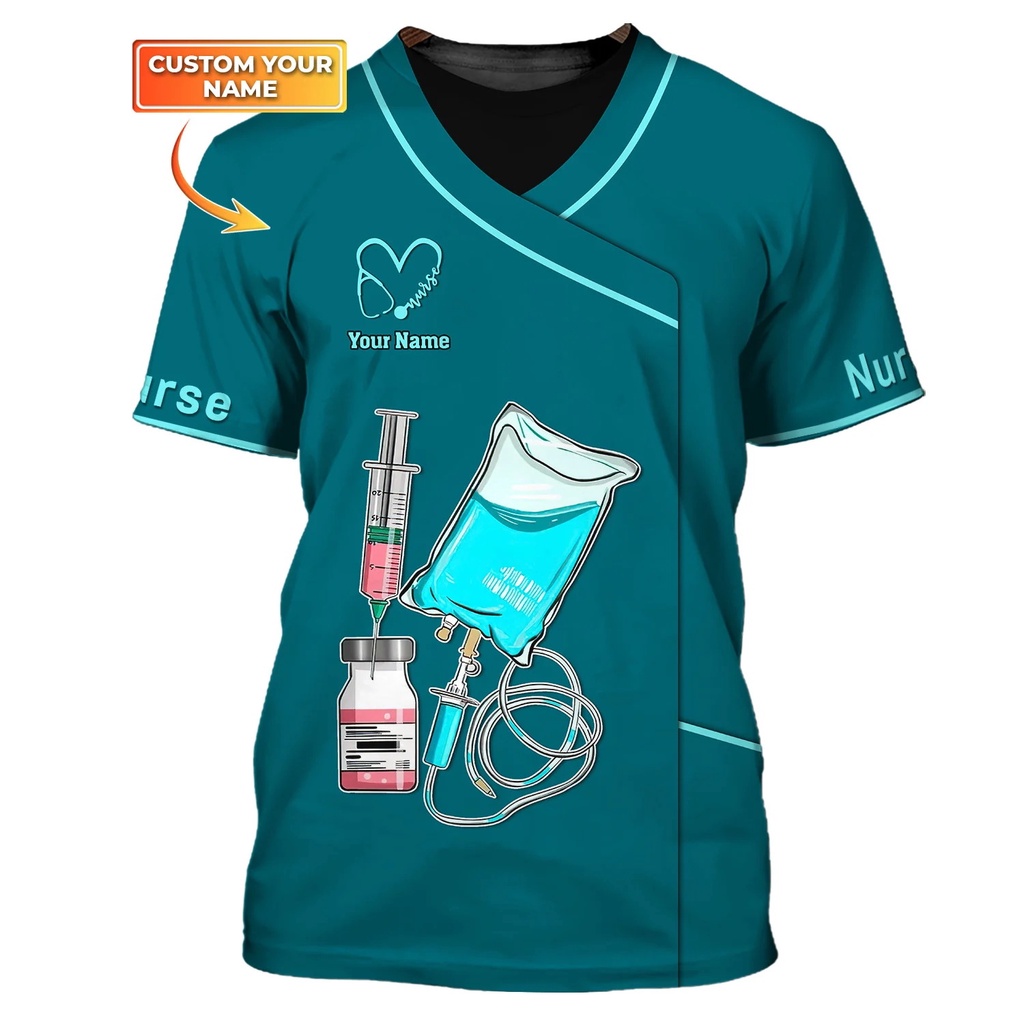 2023 Summer Mens t shirt Nursing Pesonalized 3D Printed Unisex Tshirt Nurse Uniform Medical