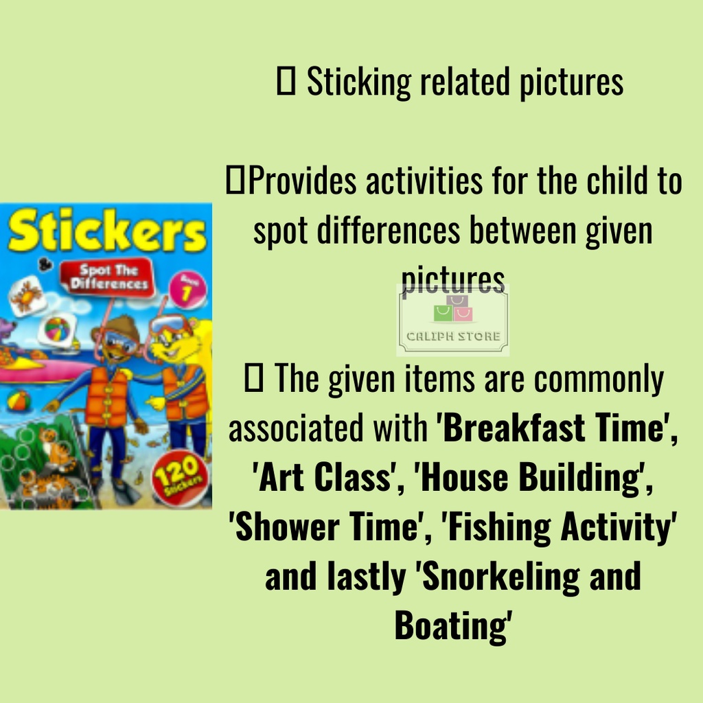 Stickers & Spot The Differences | 120 Sticker For Kids | Fun Learning ...