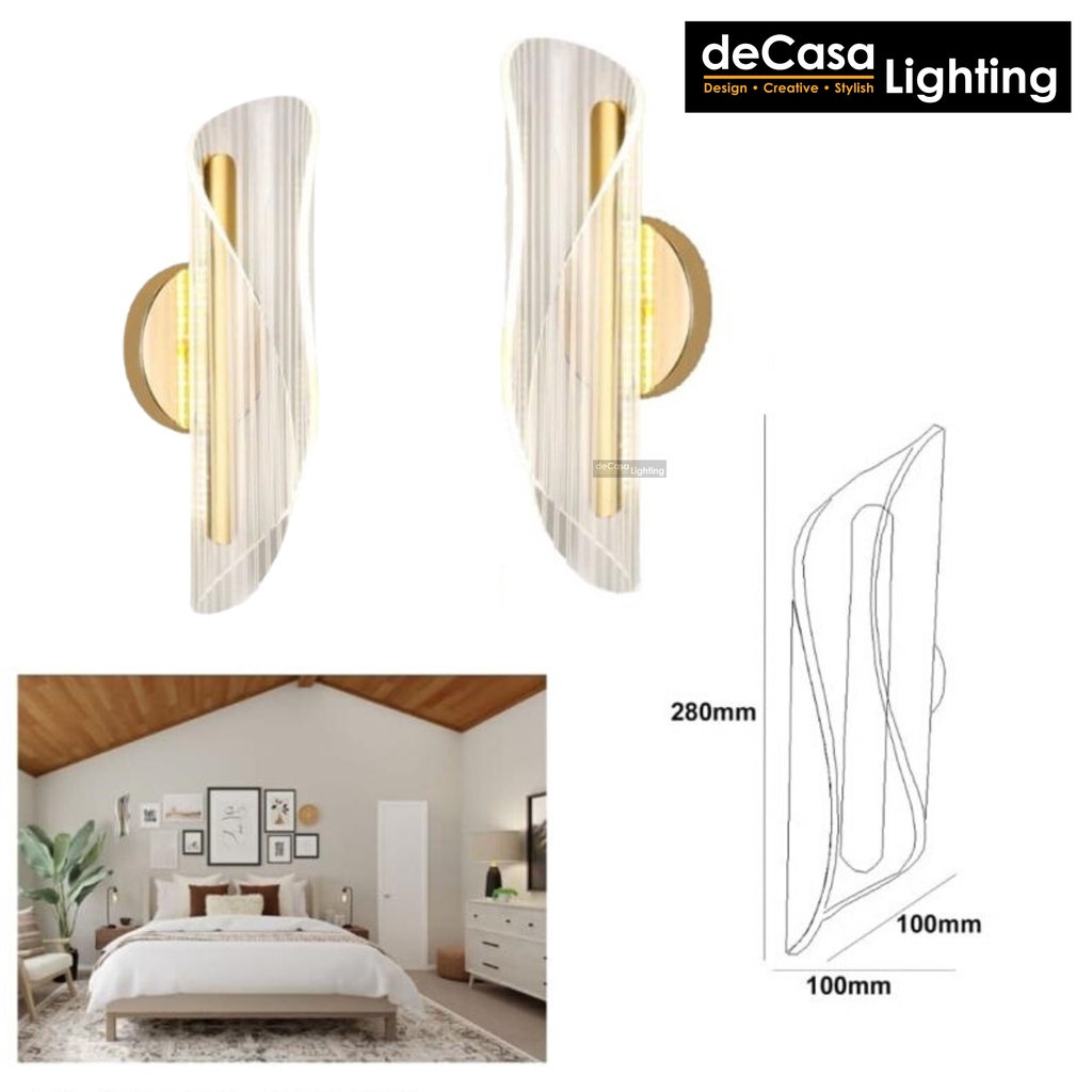 Decasa Lighting Modern 3 Color Changeable Led Wall Light House Lighting ...