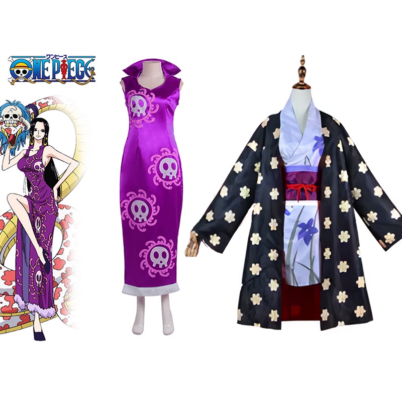 Nico Robin Boa Hancock Anime One Piece Cosplay Costume Kimono Set 