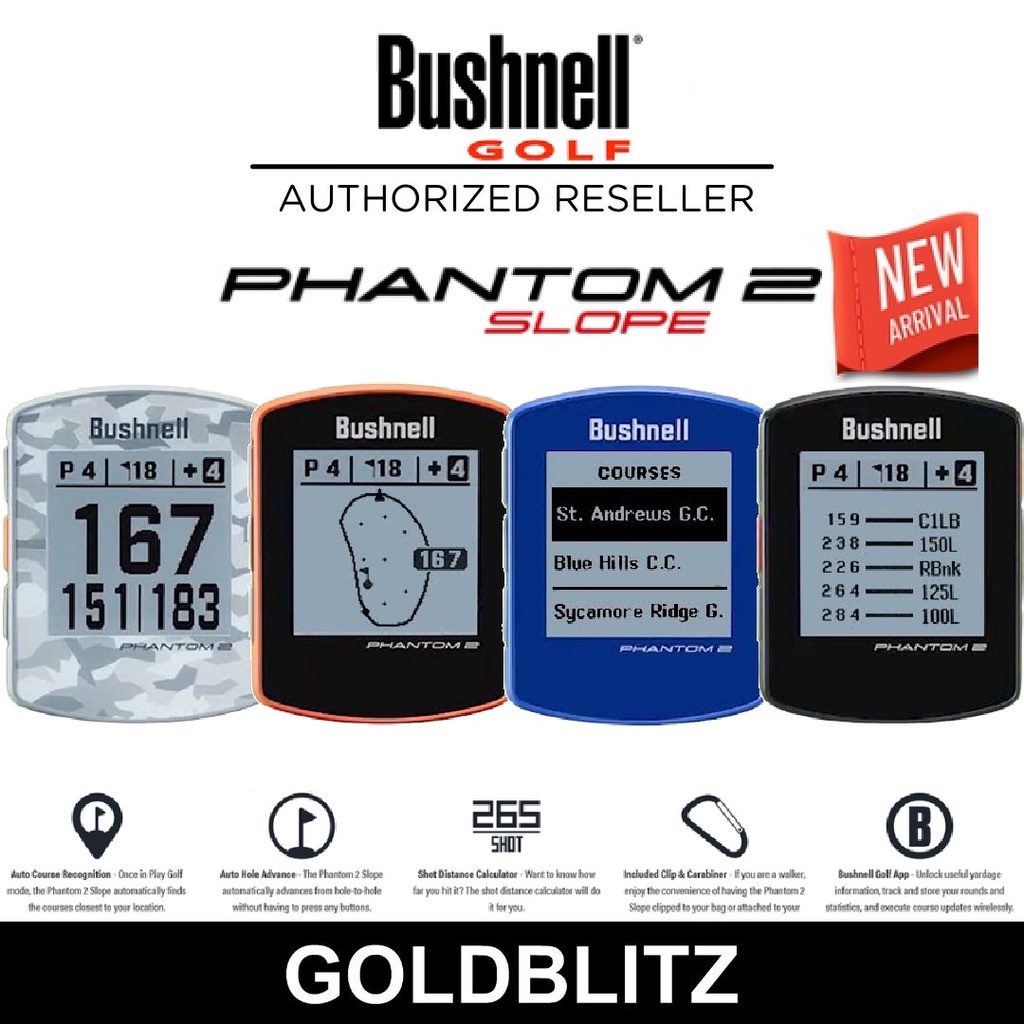 Bushnell Phantom 2 Slope Golf GPS Handheld preloaded more than 38,000