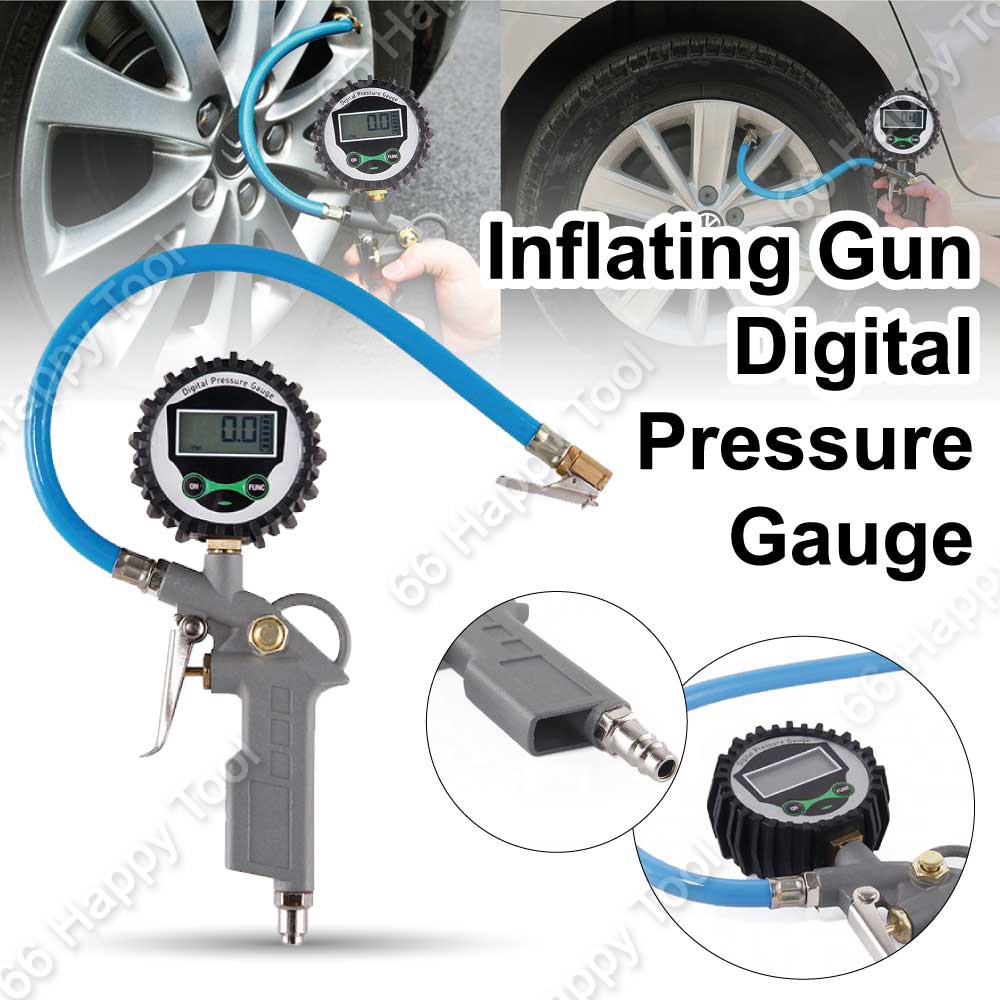 Automotive Car Tire Air Pressure Inflator Gauge With PSI BAR Digital ...