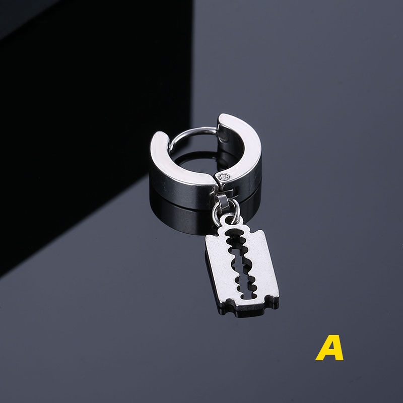 Men's Stainless Steel Hip-Hop Earrings - Trendy Titanium Steel Street Style Earrings - View #13