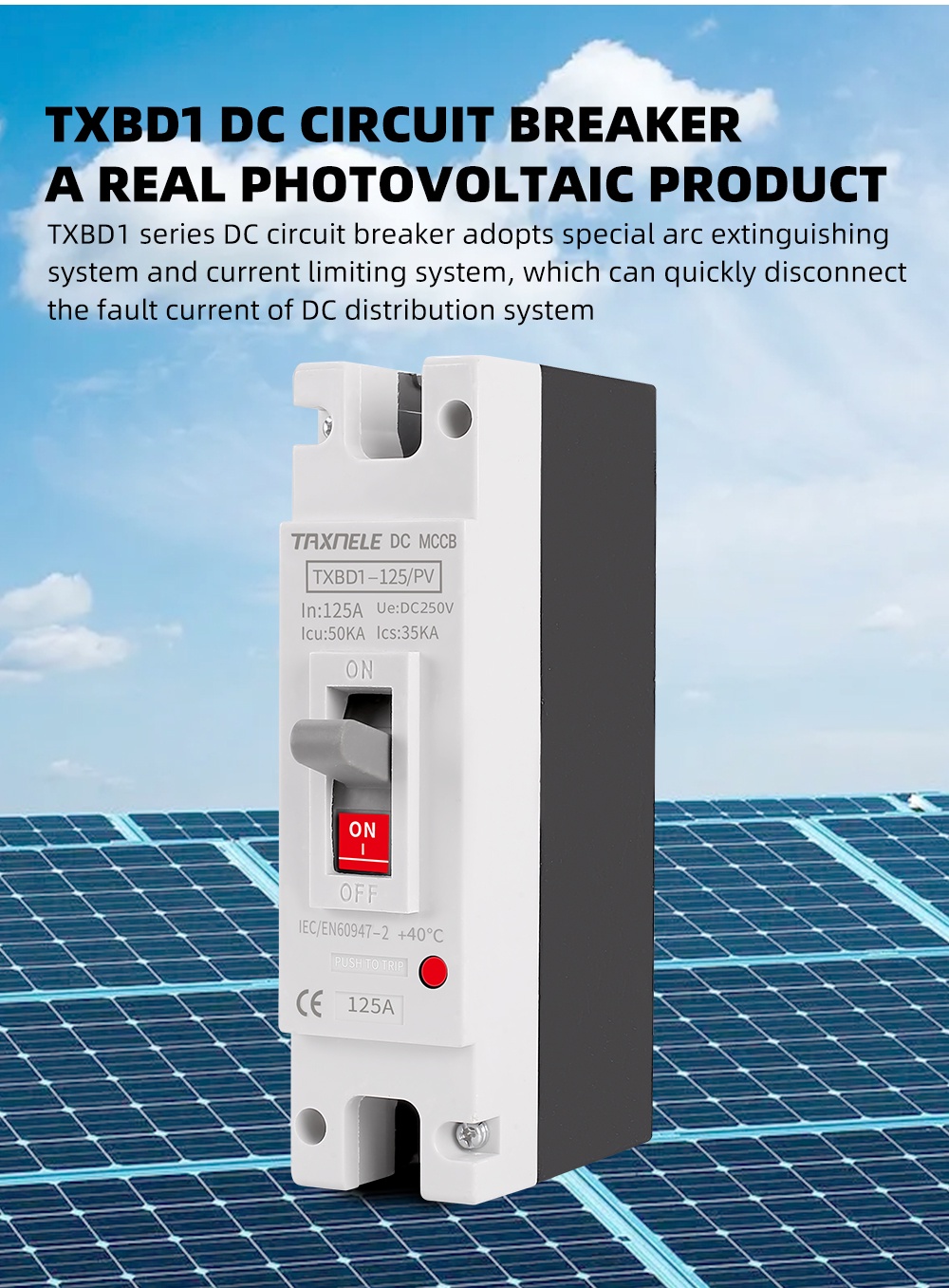 Solar Molded Case DC Circuit Breaker MCCB Overload Protection Switch ...
