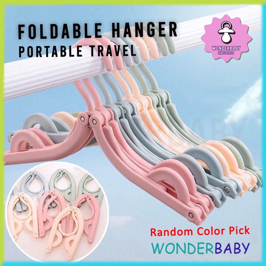 IMPORTED Multicolor Foldable Hanger Plastic Travel Clothes Hanger Rack ...